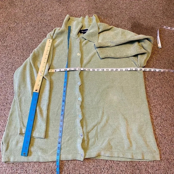 Denim&Co Corduroy Soft Casual Cozy Green Jacket Cardigan Women Plus Size 2X - Picture 3 of 5